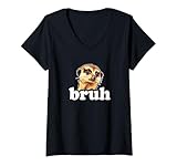Photo Gallery donna funny meme bruh kids meerkat lover maglietta con collo a v Photo Gallery donna funny meme bruh kids meerkat lover maglietta con collo a v