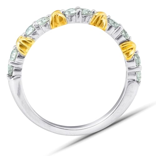 P3 POMPEII3 1/2Ct Diamond Wedding Womens Ring Two Tone Band 14k White & Yellow Gold3