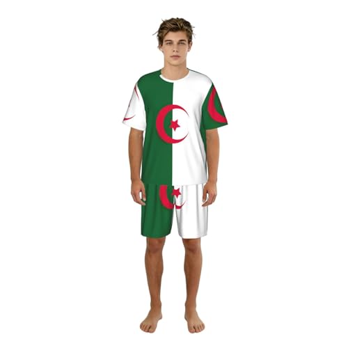 Pyjama homme drapeau Algérie idéal pour vos week-ends cocooning et vos soirées de détente
