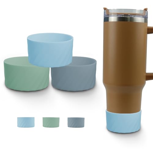 KIACFFH Boot for Stanley Cup Accessories, Silicone Boots Bottom for Stanley 40oz 30oz Tumbler with Handle (Blue+Green+Purple)