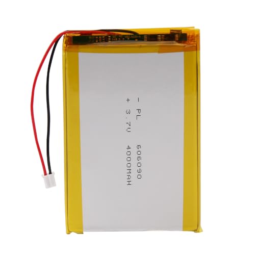 AKZYTUE 3.7V 4000mAh 606090 LiPo Battery Pack, Lithium Polymer Rechargeable Battery with JST PH2.0mm Connector & Wire, Replacement for Bluetooth Speaker, Wireless Devices