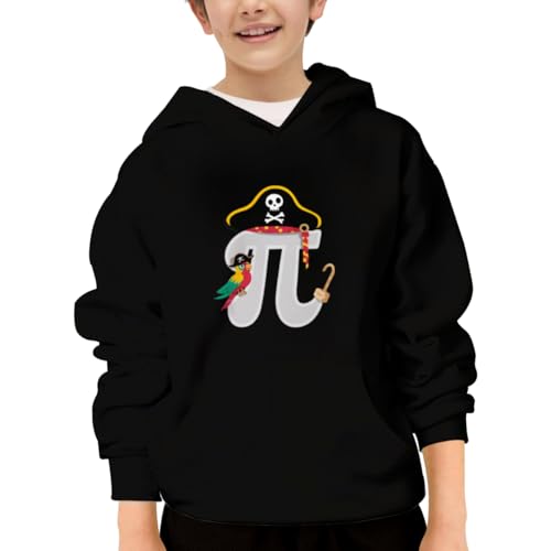 Vintage Pirate Math Geek Funny Pi Day Hoodies for Teen Girls Boys Lightweight Kangaroo Pocket Sweatshirt
