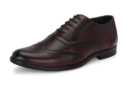 Image of MACTREE Men's Genuine Leather Brogue Lace Up Formal Shoes