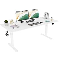 TRIUMPHKEY Elektrisch in hoogte verstelbaar bureau, 120 x 60 cm, statafel, geheugen voor 2 hoogtes, kabeldoorvoer, bureaublad verstelbaar van 71-119 cm, zwart