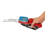 Zapfpistole Diesel mit Elektronische Anzeigetafel, Aluminum Alloy Fuel Nozzle 1 Zoll, Automatic Shut Off Fueling Nozzle 360° Drehgelenk Double Poppet Valve für Fabriken Tankstellen