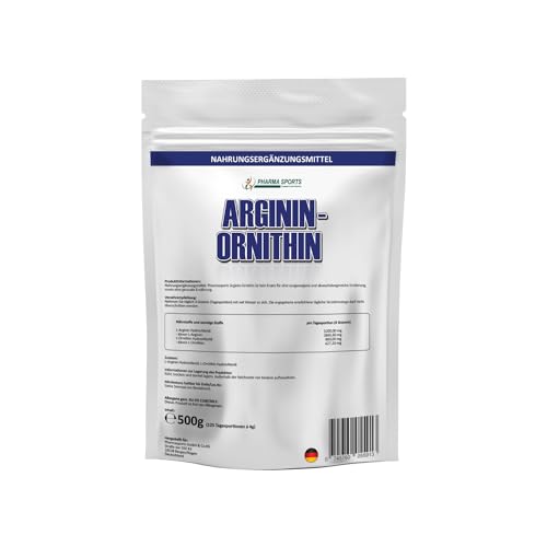 L-Arginin + L-Ornithin 80:20-500 g Reines Pulver (wie 1000 mal 500mg Kapseln Menge)