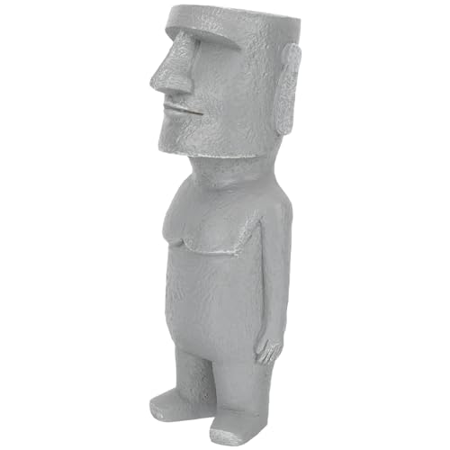 YARNOW Estatua de Piedra Estatuas de la Isla de Pascua Adorno de ángel Juguete embellecedor Auto Estatua de Escritorio Decoracion Coche Hermosos Adornos Resina Hermosa decoración Grey