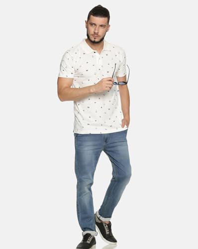 Image of KRYPTIC Men's Ultra-Soft Cotton Rich Casual Printed Half Sleeve Regular Fit Classic Polo T-Shirt - Soft, Cool & Stylish Everyday Wear