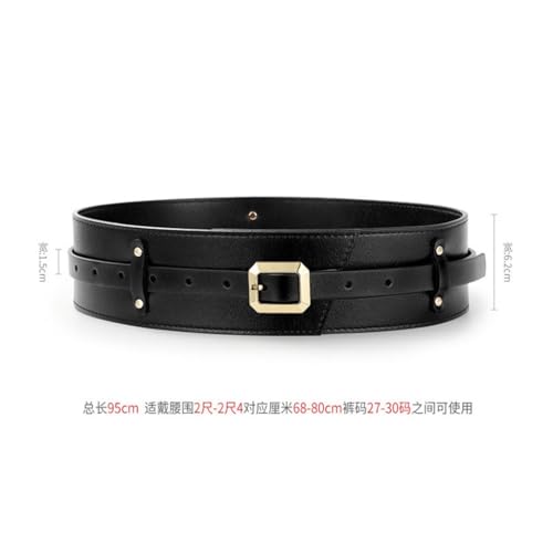 Women's Waistband Wide Belt PU Shaping Golden Small Square Buckle Outer Wear Accessories Decoration3