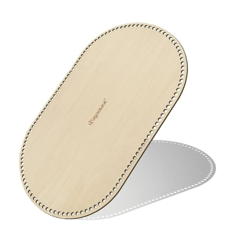 SAYHAHA Large Moses Basket Wood Bottom 27.56 x 15.75 inches,Moses Basket Base for Baby Doll,Oval Natural Wood Base Shaper for DIY Crochet or Knitting Weaving Crafts Home Decoration (1PC)