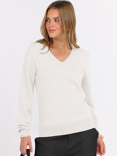 Image of ANRABESS Women's Long Sleeve V Neck Basic Sweaters | Classic Pullover Tops,Soft Loose,Business Casual Work,Travel Vacation,All Day Wear,Fall Spring Outfits,Winter Layer Clothing