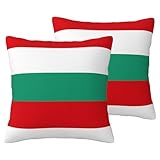 Kissenbezug mit bulgarischer Flagge, dekorativ, für Wohnzimmer, 2 Stück
