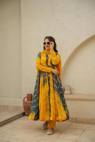 Image of ESTELA Womens 1 Anarkali Kurta 1 pant 1 Dupatta