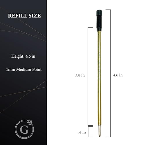 Garland Universal #1 Cross Compatible Ballpoint Pen Refill, USA Made, Archival Ink, 1.0mm Medium Point, Smooth Writing, 5 Pack (Black) - Thumbnail 2