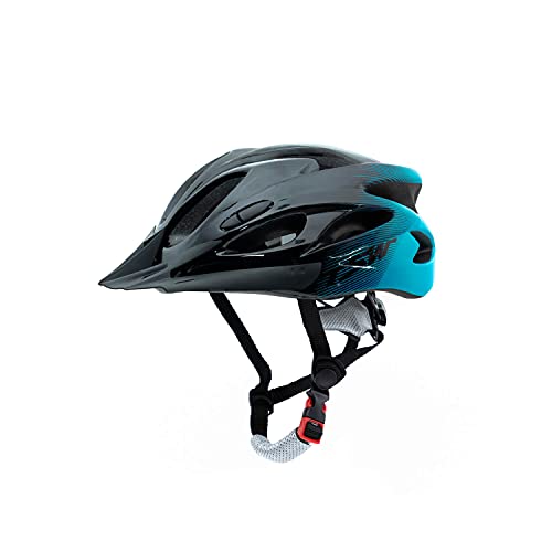 Capacete Ciclismo Tsw Raptor 2019 Com Sinalizador Led Preto/cinza/azul