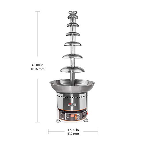 Aldkitchen Chocolate Fountain | 7-Tier Stainless Steel Chocolate Fondue Fountain | 100 Persons | Digital | 110V #TOP1