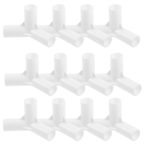 Toddmomy 20pcs Tent Joint Tent Pole Connector Tent Supply Fittings Adapter Three-Way Connector Tent Pole Fitting Joints Outdoor Pole Adapter Pipeline Child White Plastic Bracket