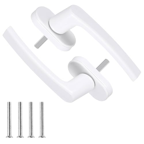 2 Pz Maniglia Finestra, Maniglia Finestra in Alluminio Bianco, Serrature di Sicurezza per Finestre, Chiavistello Girevole con Bloccaggio Aggiuntivo per Finestre in PVC UPVC
