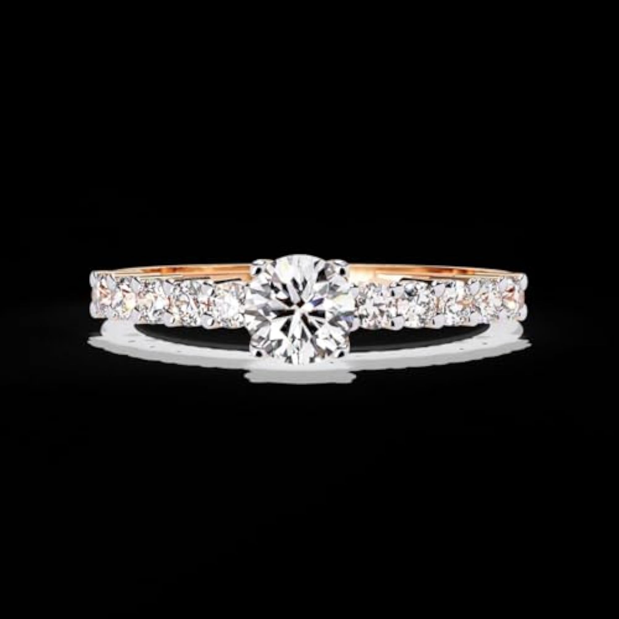 1.02Ct Round Cut White CZ Solitaire Ring