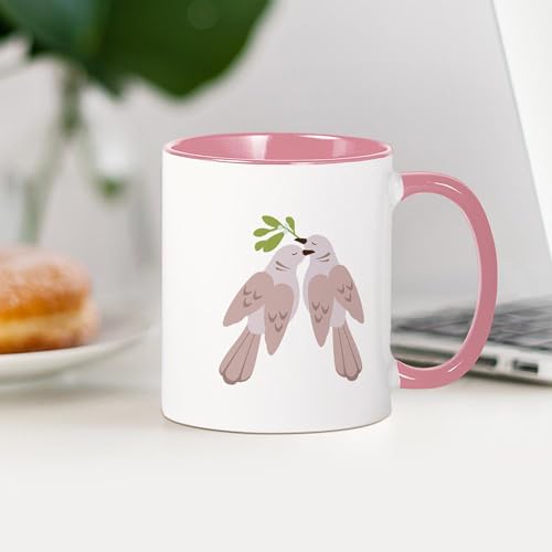 Taza de cerámica 11 oz con símbolo de paz y paloma miniatura 4