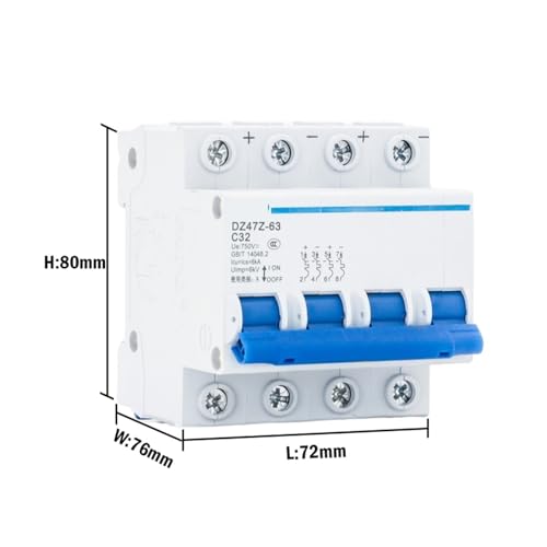 Mini disyuntor fotovoltaico 16A 4P interruptor magnetotérmico DC 2