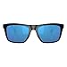 Costa Del Mar Mens Mainsail Rectangular Sunglasses, Matte Black/Blue Mirrored Polarized 580G, 55 mm