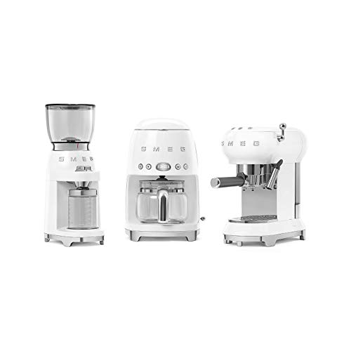 Smeg ECF01WHUK - Cafetera espresso estilo retro de los años 50, soporte de filtro de acero inoxidable, sistema antigoteo… - Imagen 7