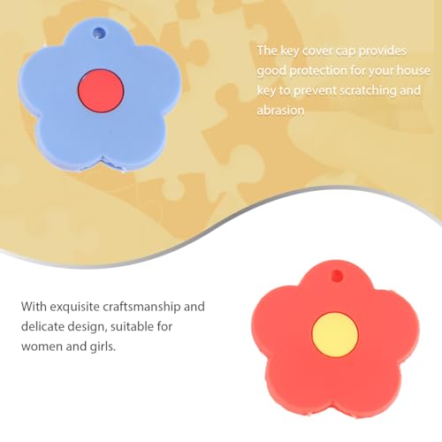 Tapas de llave de silicona con forma de flor para fundas de llaves de casa 5