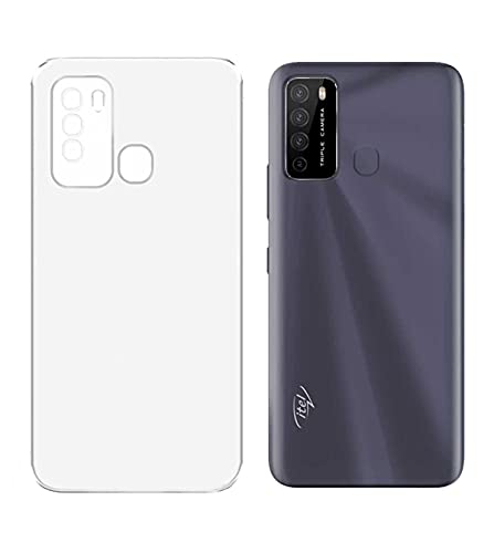 Image of Soft Flexible Silicone Back Cover Itel Vision 2, Transparent Case + Screen Guard