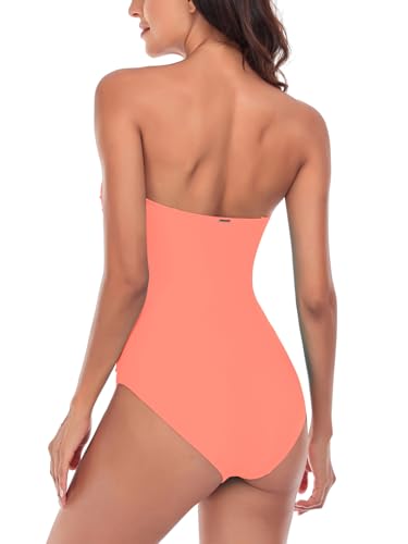 Image of RELLECIGA Women's Twist Front Shirred One Piece Swimsuit
