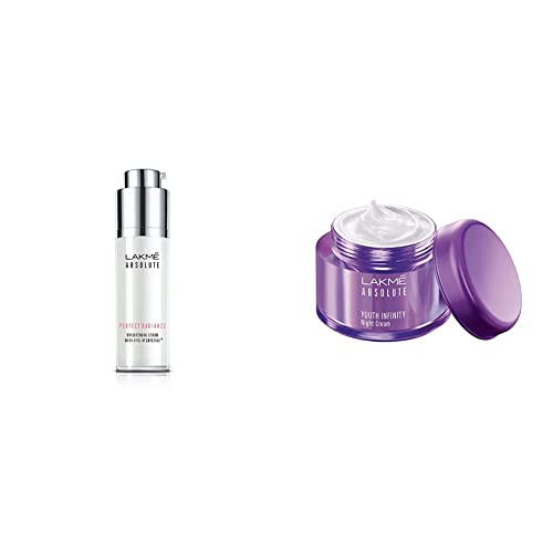 Image of Lakme Absolute Perfect Radiance Skin Serum, Lightening & Brightening, 30ml And Lakme Youth Infinity Skin Sculpting Night Creme, 50g