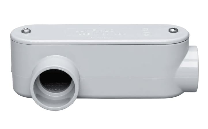 LR2 (078169) 2" PVC Type LR Conduit Body, Schedule 40, Electrical Access Fitting, Gray, Weatherproof, (1 Unit)