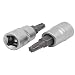 New Lon0167 1/4' Square Featured Hole TX25 Torx reliable efficacy Head CR-V Steel Screwdriver Bit Impact Socket 2pcs(id:15e 22 3c 450)