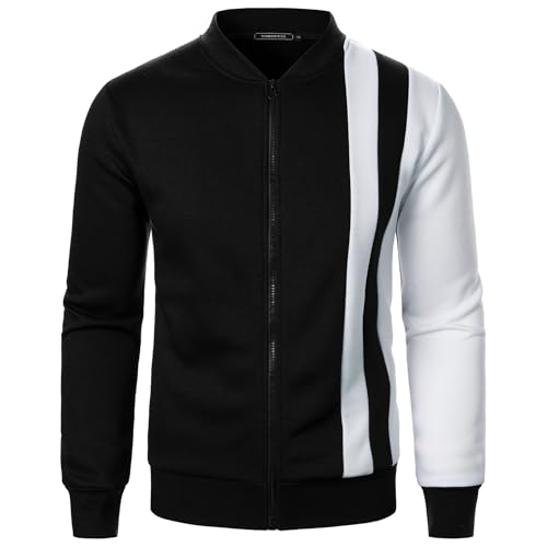 Mens Jacket Baseball Bomber Jackets Casual Full Zip Coat Outerwear Baseball Uniform Long Sleeve Spring Fall Outfits3
