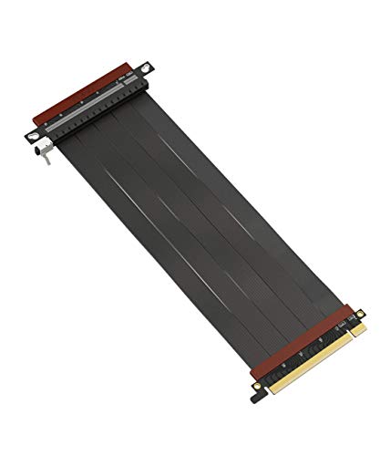 Image of LINKUP - Ultra PCIe 4.0 X16 Riser Cable Shielded Extreme High-Speed Vertical Mount Gaming PCI Express Gen4┃Reverse GPU Socket (25cm / 9.8 inch) Designed for ITX