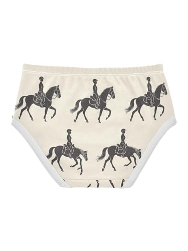 ZZKKO Classic Equestrian Attire Girls Underwear Toddler Panties for Girls Comfort Brief Size 2-8T2