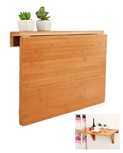 Rieto Balkon Klapptisch Wand Wandklapptisch Faltbarer Wandtisch Wand Klapptisch Esstisch Küchentisch aus Bambus 60x40cm 70x45cm 80x45cm 80x55cm 100x45cm 100x55cm