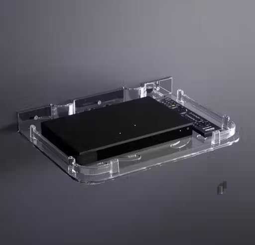 Transparent Acrylic Set Top Box Stand Wall Mount | Multipurpose Router & DTH Shelf | Wall Mounted Storage Rack for WiFi Router, Set Top Box, Streaming Device & Accessories-image-24
