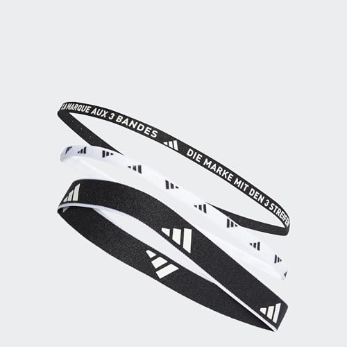 adidas Unisex adulto Multiple Width Training Headbands 3 Per Pack Hairband, Black/White, M