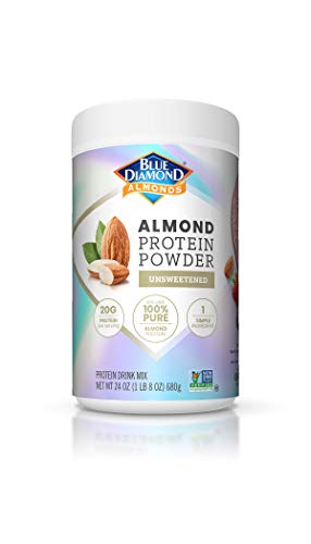 Blue Diamond Almonds Almond Protein Powder, Unsweetened - 20g Protein, Plant Based, Vegan, Gluten Free, Non Dairy, Non-GMO, 100% Pure Almond Protein, 24 Ounce