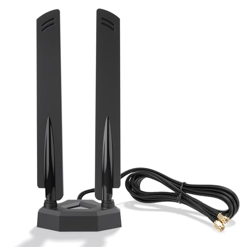 Image of Eightwood WiFi 7 Antenna Tri-Band 6GHz 5GHz 2.4GHz RP-SMA Antenna with Magnetic Base for PC Desktop Computer Gaming Motherboard PCIe Bluetooth Card WiFi 7 Router