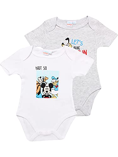 Disney Mickey Mouse, Lot de 2 Body, Bébé Garçon (Gris clair,18 mois)