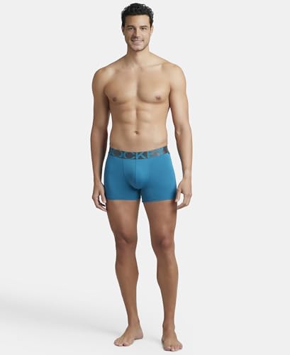 Image of Jockey IC28 Men's Tactel Microfiber Elastane Stretch Solid Trunk with Moisture Move Treatment