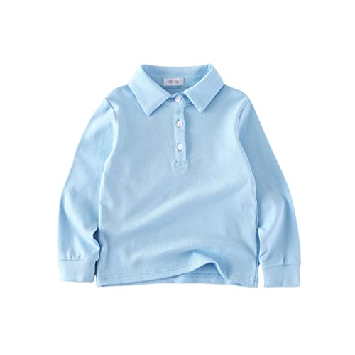 LNICEAR Kids Boys Long Sleeve Solid Color Polo T-Shirts Toddler Casual Basic Tops Tees Blouses