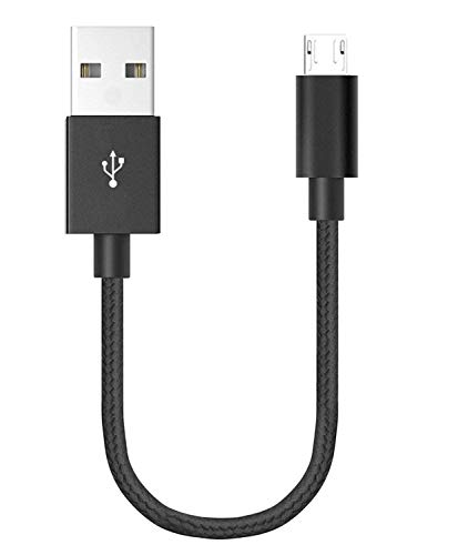 Cable micro USB, cable de carga rápida de 1 pie (11 pulgadas), cable de carga Android de alta velocidad, cable de teléfono Android para Samsung Galaxy S7 Edge S6 S5 y más (negro)