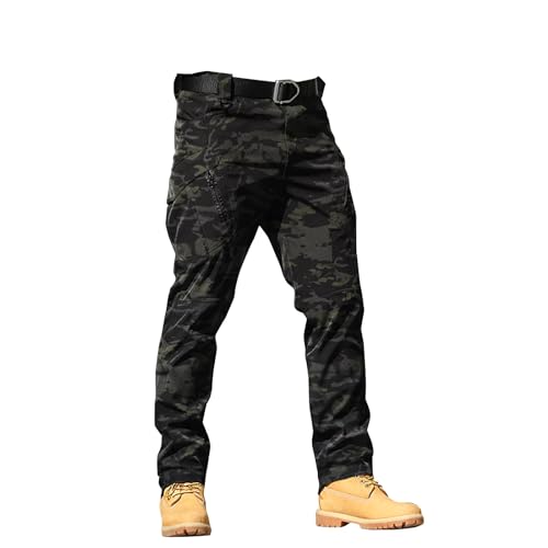Daily The Day of Deals of Prime Today Only,Baggy Cargo Jeans,Cargo Pants for Men,Open Bottom Sweatpants for Men Stretch Overalls with Large Pockets Loose Pants Rainproof (Dark Gray, XXXXL)