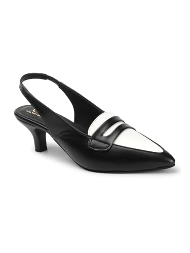 Image of Carlton London Women Stylish Backstap Sandal with Kitten Heels, Pointed Toe for Casual Wear