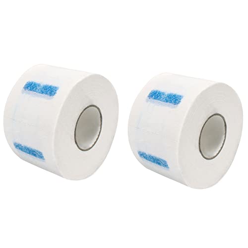 2 rollos desechables barber cuello tiras impermeable cuello papel tejido rollo para salón corte de pelo estilo colorante blanco Cover