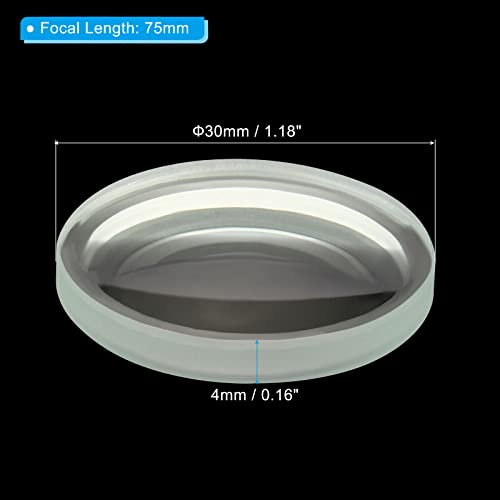 Image of PATIKIL 3 inch (75mm) Focal Length Double Concave Lens, 30mm Diameter 4mm Height Glass Optically Polished Round Edges Lens for Physics Experiment, Clear