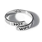 His and Hers Intimates ? HOTWIFE ? Stainless Steel Adjustable Rings - Hot Wife, Queen of Spades, Vixen, Threesome, Naughty, QOS, MFM, Swinger, Anklet, Jewelry (HOTWIFE)